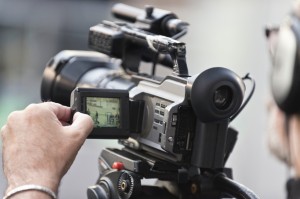 Television camera with cameraman